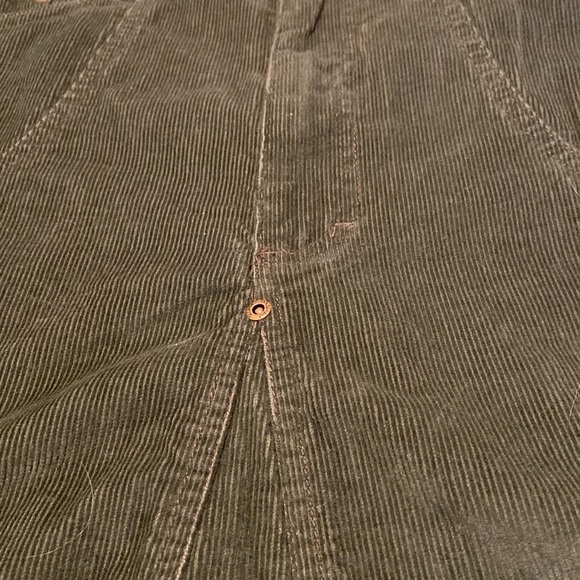 Gloria Vanderbilt Corduroy Skirt 5 Pockets No Slit Raw Hem Green 16 - Picture 6 of 6